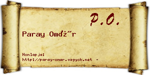 Paray Omár névjegykártya